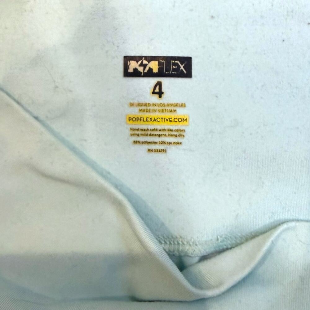 POPFLEX Blogilates High Waist Supershort Light Blue Size 4 GUC - Picture 5 of 5